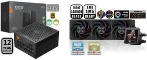 PCCOOLER CPS YS1200 Fully Modular Power Supply, 80 PLUS Gold 1200W PSU, 12V-2x6 Cable, ATX 3.1 & PCIe 5.1 Ready, 105°C Rated Japanese Capacitors, ECO Mode, 135mm FDB Fan, 12 Years Warranty PCCOOLER CPS DT360 ARGB Display AIO CPU Liquid Cool