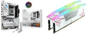 ASUS ROG STRIX B850-A GAMING WIFI R2 + CORSAIR Vengeance RGB DDR5 32GB (2 x 16GB) White Cherry Blossom