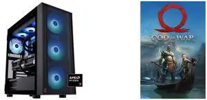 ABS Eurus Ruby Gaming PC - Windows 11 - AMD Ryzen 7 9800X3D - GeForce RTX 5090 - DLSS 4 - AI-Powered Performance - 32GB DDR5 6400MHz - 2TB M.2 NVMe SSD - ER9800X3D50903 God of War - PC [Steam Online Game Code]