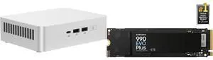 ASUS NUC 15 Pro+ Barebone Mini PC with Intel Series 2 Core Ultra 9 285H, 2x DDR5 SO-Dimm Slots, Dual Storage Design, Thunderbolt™ 4, Wi-Fi 7, Aluminum Chassis  - Memory and Storage Sold Separately SAMSUNG 990 EVO PLUS SSD 4TB, PCIe Gen 4x4