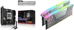 ASUS ROG STRIX B650E-I GAMING WIFI + CORSAIR Vengeance RGB DDR5 32GB (2 x 16GB) Gray Cherry Blossom