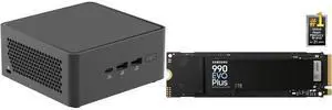 ASUS NUC 15 Pro RNUC15CRHU70000U Black Barebone System w/ Intel Ultra 7 255H CPU, Integrated - Intel Arc 140T Graphics ,US cord, Single Unit - Memory and Storage Sold Separately SAMSUNG 990 EVO PLUS SSD 1TB, PCIe Gen 4x4 | Gen 5x2 M.2 2280,
