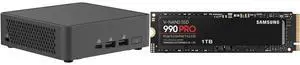 ASUS NUC 15 Pro RNUC15CRKU50000U Black Barebone System w/ Intel Ultra 5 225H CPU, Integrated - Intel Arc 130T Graphics ,US cord, Single Unit - Memory and Storage Sold Separately SAMSUNG 990 PRO SSD 1TB PCIe 4.0 M.2 2280 Internal Solid State