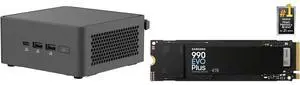ASUS NUC 15 Pro RNUC15CRHU50000U Black Barebone System w/ Intel Ultra 5 225H CPU, Integrated - Intel Arc 130T Graphics ,US cord, Single Unit - Memory and Storage Sold Separately SAMSUNG 990 EVO PLUS SSD 4TB, PCIe Gen 4x4 | Gen 5x2 M.2 2280,