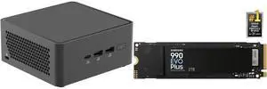 ASUS NUC 15 Pro RNUC15CRHU70000U Black Barebone System w/ Intel Ultra 7 255H CPU, Integrated - Intel Arc 140T Graphics ,US cord, Single Unit - Memory and Storage Sold Separately SAMSUNG 990 EVO PLUS SSD 2TB, PCIe Gen 4x4 | Gen 5x2 M.2 2280,