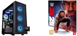 ABS Eurus Ruby Gaming PC - Windows 11 - AMD Ryzen 7 9800X3D - GeForce RTX 5090 - DLSS 4 - AI-Powered Performance - 32GB DDR5 6400MHz - 2TB M.2 NVMe SSD - ER9800X3D50903 WWE 2K25 - PC [Steam Online Game Code]