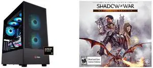 ABS Eurus Ruby Gaming PC - Windows 11 - AMD Ryzen 7 7800X3D - Radeon RX 9070 XT - 32GB DDR5 6000MHz - 2TB M.2 NVMe SSD - AR7800X3D9070XT Middle-earth: Shadow of War Definitive Edition [PC Online Game Code]