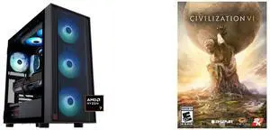 ABS Eurus Ruby Gaming PC - Windows 11 - AMD Ryzen 7 9800X3D - GeForce RTX 5070 Ti - DLSS 4 - AI-Powered Performance - 32GB DDR5 6400MHz - 2TB M.2 NVMe SSD - ER9800X3D5070TI4 Sid Meier's Civilization VI (Steam) [Online Game Code]