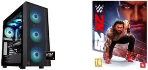 ABS Eurus Ruby Gaming PC - Windows 11 - AMD Ryzen 7 9800X3D - GeForce RTX 5080 - DLSS 4 - AI-Powered Performance - 32GB DDR5 6400MHz - 2TB M.2 NVMe SSD - ER9800X3D50806 WWE 2K25 - PC [Steam Online Game Code]