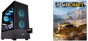 ABS Eurus Ruby Gaming PC - Windows 11 - AMD Ryzen 7 7800X3D - Radeon RX 9070 XT - 32GB DDR5 6000MHz - 2TB M.2 NVMe SSD - AR7800X3D9070XT RoadCraft - PC [Steam Online Game Code]