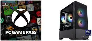 PC Game Pass (100+ PC Games All You Can Play) 3 Month US Region [Digital Code] ABS Cyclone Aqua Gaming PC - Windows 11 - Intel Core Ultra 7 265KF - GeForce RTX 5070 - DLSS 4 - AI-Powered Performance - 32GB DDR5 6000MHz - 1TB M.2 NVMe SSD -