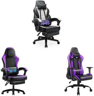 Vitesse Video Game Chairs with footrest,Gamer Chair for Adults,Big and Tall Chair, 400lb Capacity,Gaming Chairs for Teens,Racing Style Computer Chair with Headrest and Lumbar Support White VITESSE Ergonomic Gaming Chair for Adults, 400 lbs