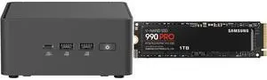 ASUS NUC 15 Pro Tall Barebone Kit Mini PC with Intel Series 2 Core 7 240H, 2x DDR5 SO-Dimm Slots, Dual Storage Design, Thunderbolt™ 4, Wi-Fi 7,  Blue tooth 5.4 - Memory and Storage Sold Separately SAMSUNG 990 PRO SSD 1TB PCIe 4.0 M.2 2280 I
