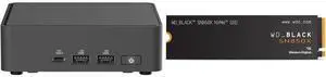 ASUS NUC 15 Pro Slim Barebone Kit Mini PC with Intel Series 2 Core 5 210H, 2x DDR5 SO-Dimm Slots, Dual Storage Design, Thunderbolt™ 4, Wi-Fi 7,  Blue tooth 5.4 - Memory and Storage Sold Separately WD_BLACK 4TB SN850X NVMe Internal Gaming SS