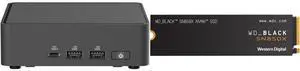 ASUS NUC 15 Pro Slim Barebone Kit Mini PC with Intel Series 2 Core 5 210H, 2x DDR5 SO-Dimm Slots, Dual Storage Design, Thunderbolt™ 4, Wi-Fi 7,  Blue tooth 5.4 - Memory and Storage Sold Separately WD_BLACK 1TB SN850X NVMe Internal Gaming SS