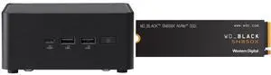 ASUS NUC 14 Pro RNUC14RVHU70000U Tall Barebone Kit (mini PC)with Intel 14th Gen Core Ultra 7 155H,  Triple Storage Design, Thunderbolt™ 4, Wi-Fi 6E & Bluetooth 5.3 - Memory and Storage Sold Separately WD_BLACK 1TB SN850X NVMe Internal Gamin
