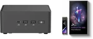ASUS NUC 15 Pro RNUC15CRHU50000U Black Barebone System w/ Intel Ultra 5 225H CPU, Integrated - Intel Arc 130T Graphics ,US cord, Single Unit - Memory and Storage Sold Separately SK hynix Platinum P41 M2 SSD 2TB, M.2 2280 NVME PCIe Gen4.0 In