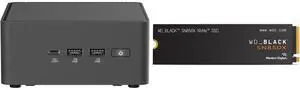 ASUS NUC 15 Pro RNUC15CRHU50000U Black Barebone System w/ Intel Ultra 5 225H CPU, Integrated - Intel Arc 130T Graphics ,US cord, Single Unit - Memory and Storage Sold Separately WD_BLACK 4TB SN850X NVMe Internal Gaming SSD Solid State Drive
