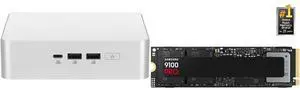 ASUS NUC 15 Pro+ Barebone Mini PC with Intel Series 2 Core Ultra 9 285H, 2x DDR5 SO-Dimm Slots, Dual Storage Design, Thunderbolt™ 4, Wi-Fi 7, Aluminum Chassis  - Memory and Storage Sold Separately SAMSUNG SSD 9100 PRO 4TB, PCIe 5.0x4 M.2 22