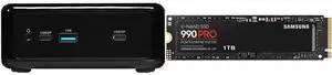 ASRock NUC BOX-N97 Black Fanned Embedded BOX PC SAMSUNG 990 PRO SSD 1TB PCIe 4.0 M.2 2280 Internal Solid State Hard Drive, Seq. Read Speeds Up to 7,450 MB/s for High End Computing, Gaming, and Heavy Duty Workstations, MZ-V9P1T0B/AM