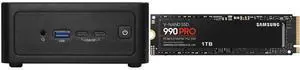 ASRock Industrial 4X4 BOX-AI340 Barebone Systems- Mini-PC (AMD Ryzen™ AI 5 340 CPU Kraken Point APU, DDR5 5600, support Quad-Display, USB4, Fanned BOX) Single Unit - Memory and Storage Sold Separately SAMSUNG 990 PRO SSD 1TB PCIe 4.0 M.2 22