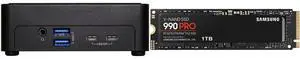 ASRock Industrial NUCS BOX-155H Slim Type Fanned Barebone SAMSUNG 990 PRO SSD 1TB PCIe 4.0 M.2 2280 Internal Solid State Hard Drive, Seq. Read Speeds Up to 7,450 MB/s for High End Computing, Gaming, and Heavy Duty Workstations, MZ-V9P1T0B/A