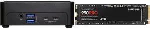 ASRock Industrial NUCS BOX-155H Slim Type Fanned Barebone SAMSUNG 990 PRO SSD 4TB PCIe 4.0 M.2 2280 Internal Solid State Hard Drive, Seq. Read Speeds Up to 7,450 MB/s for High End Computing, Gaming, and Heavy Duty Workstations, MZ-V9P4T0B/A
