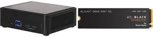 ASRock Industrial NUCS BOX-1340P/D4 Black Barebone Systems - Mini-PC(Intel® 13th Gen (Raptor Lake-P) Core™ Processors i5-1340P, Supports Quad display, 2 x HDMI 2.0b, 2 x DP 1.4a (from Type-C)) WD_BLACK 4TB SN850X NVMe Internal Gaming SSD So