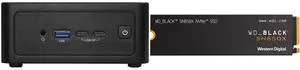ASRock Industrial 4X4 BOX-AI340 Barebone Systems- Mini-PC (AMD Ryzen™ AI 5 340 CPU Kraken Point APU, DDR5 5600, support Quad-Display, USB4, Fanned BOX) Single Unit - Memory and Storage Sold Separately WD_BLACK 1TB SN850X NVMe Internal Gamin