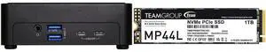 ASRock Industrial NUCS BOX-155H Slim Type Fanned Barebone Team Group MP44L M.2 2280 1TB PCIe 4.0 x4 with NVMe 1.4 TLC Internal Solid State Drive (SSD) TM8FPK001T0C101