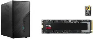 ASRock DESKMINI X300W AMD X300 mini PC Barebone AMD AM4 Socket W/O CPU  HDMI,DisplayPort, D-Sub Gigabit LAN SAMSUNG SSD 9100 PRO 2TB, PCIe 5.0x4 M.2 2280, Seq. Read Speeds Up to 14,800MB/s, Best for AI Computing, Gaming, and Heavy Duty Work