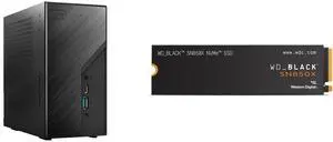 ASRock DESKMINI X300W AMD X300 mini PC Barebone AMD AM4 Socket W/O CPU  HDMI,DisplayPort, D-Sub Gigabit LAN WD_BLACK 4TB SN850X NVMe Internal Gaming SSD Solid State Drive - Gen4 PCIe, M.2 2280, Up to 7,300 MB/s - WDS400T2X0E