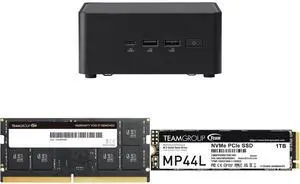 ASUS NUC 14 Pro RNUC14RVHU50000UI Tall Barebone Kit w/ Intel 14th Gen Core Ultra 5 125H (NPU Support) Triple storage Design, Thunderbolt™ 4,Wi-Fi 6E & Bluetooth 5.3-Memory and Storage Sold Separately Team Elite 32GB 262-Pin DDR5 SO-DIMM DDR