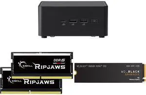 ASUS NUC 14 Pro RNUC14RVHU50000UI Tall Barebone Kit w/ Intel 14th Gen Core Ultra 5 125H (NPU Support) Triple storage Design, Thunderbolt™ 4,Wi-Fi 6E & Bluetooth 5.3-Memory and Storage Sold Separately G.SKILL Ripjaws SO-DIMM 64GB (2 x 32GB)