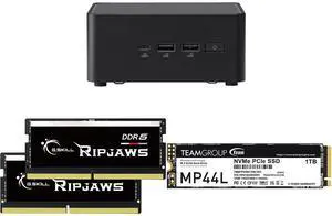 ASUS NUC 14 Pro RNUC14RVHU50000UI Tall Barebone Kit w/ Intel 14th Gen Core Ultra 5 125H (NPU Support) Triple storage Design, Thunderbolt™ 4,Wi-Fi 6E & Bluetooth 5.3-Memory and Storage Sold Separately G.SKILL Ripjaws SO-DIMM 32GB (2 x 16GB)