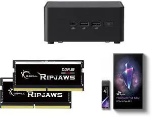 ASUS NUC 14 Pro RNUC14RVHU50000UI Tall Barebone Kit w/ Intel 14th Gen Core Ultra 5 125H (NPU Support) Triple storage Design, Thunderbolt™ 4,Wi-Fi 6E & Bluetooth 5.3-Memory and Storage Sold Separately G.SKILL Ripjaws SO-DIMM 32GB (2 x 16GB)