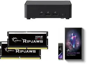 ASUS NUC 14 Pro Intel Core Ultra 5 125H RNUC14RVKU50000UI (NPU Support) Slim PC Barebone W/ 2x DDR5 SO-Dimm Slots, US cord, Single Unit - Memory and Storage Sold Separately G.SKILL Ripjaws SO-DIMM 32GB (2 x 16GB) 262-Pin DDR5 SO-DIMM DDR5 4