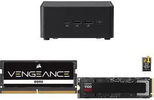 ASUS NUC 14 Pro RNUC14RVHU50000UI Tall Barebone Kit w/ Intel 14th Gen Core Ultra 5 125H (NPU Support) Triple storage Design, Thunderbolt™ 4,Wi-Fi 6E & Bluetooth 5.3-Memory and Storage Sold Separately CORSAIR Vengeance 32GB 262-Pin DDR5 SO-D