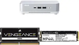 ASUS NUC 14 Pro+ Barebone with Intel 14th Gen Core Ultra 7 155H (NPU Support), up to 96GB DDR5 RAM, Dual Storage, Thunderbolt 4, Wi-Fi 6E & Bluetooth 5.3, Silver Aluminum Chassis with VESA Mount CORSAIR Vengeance 32GB 262-Pin DDR5 SO-DIMM D