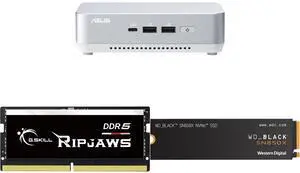 ASUS NUC 14 Pro+ Barebone with Intel 14th Gen Core Ultra 7 155H (NPU Support), up to 96GB DDR5 RAM, Dual Storage, Thunderbolt 4, Wi-Fi 6E & Bluetooth 5.3, Silver Aluminum Chassis with VESA Mount G.SKILL Ripjaws SO-DIMM 32GB 262-Pin DDR5 SO-