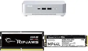 ASUS NUC 14 Pro+ Barebone with Intel 14th Gen Core Ultra 7 155H (NPU Support), up to 96GB DDR5 RAM, Dual Storage, Thunderbolt 4, Wi-Fi 6E & Bluetooth 5.3, Silver Aluminum Chassis with VESA Mount G.SKILL Ripjaws SO-DIMM 32GB 262-Pin DDR5 SO-