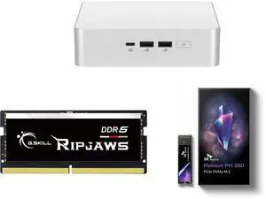 ASUS NUC 15 Pro+ Barebone Mini PC with Intel Series 2 Core Ultra 9 285H, 2x DDR5 SO-Dimm Slots, Dual Storage Design, Thunderbolt™ 4, Wi-Fi 7, Aluminum Chassis  - Memory and Storage Sold Separately G.SKILL Ripjaws SO-DIMM 32GB 262-Pin DDR5 S