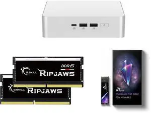 ASUS NUC 15 Pro+ Barebone Mini PC with Intel Series 2 Core Ultra 9 285H, 2x DDR5 SO-Dimm Slots, Dual Storage Design, Thunderbolt™ 4, Wi-Fi 7, Aluminum Chassis  - Memory and Storage Sold Separately G.SKILL Ripjaws SO-DIMM 64GB (2 x 32GB) 262