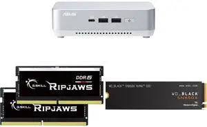 ASUS NUC 14 Pro+ Barebone with Intel 14th Gen Core Ultra 7 155H (NPU Support), up to 96GB DDR5 RAM, Dual Storage, Thunderbolt 4, Wi-Fi 6E & Bluetooth 5.3, Silver Aluminum Chassis with VESA Mount G.SKILL Ripjaws SO-DIMM 64GB (2 x 32GB) 262-P