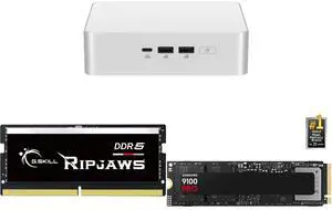 ASUS NUC 15 Pro+ Barebone Mini PC with Intel Series 2 Core Ultra 9 285H, 2x DDR5 SO-Dimm Slots, Dual Storage Design, Thunderbolt™ 4, Wi-Fi 7, Aluminum Chassis  - Memory and Storage Sold Separately G.SKILL Ripjaws SO-DIMM 32GB 262-Pin DDR5 S