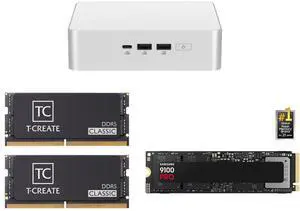 ASUS NUC 15 Pro+ Barebone Mini PC with Intel Series 2 Core Ultra 9 285H, 2x DDR5 SO-Dimm Slots, Dual Storage Design, Thunderbolt™ 4, Wi-Fi 7, Aluminum Chassis  - Memory and Storage Sold Separately Team T-CREATE CLASSIC 64GB (2 x 32GB) 262-P