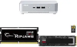 ASUS NUC 14 Pro+ Barebone with Intel 14th Gen Core Ultra 7 155H (NPU Support), up to 96GB DDR5 RAM, Dual Storage, Thunderbolt 4, Wi-Fi 6E & Bluetooth 5.3, Silver Aluminum Chassis with VESA Mount G.SKILL Ripjaws SO-DIMM 32GB 262-Pin DDR5 SO-