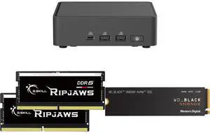 ASUS NUC 15 Pro Slim Barebone Kit Mini PC with Intel Series 2 Core 5 210H, 2x DDR5 SO-Dimm Slots, Dual Storage Design, Thunderbolt™ 4, Wi-Fi 7,  Blue tooth 5.4 - Memory and Storage Sold Separately G.SKILL Ripjaws SO-DIMM 64GB (2 x 32GB) 262