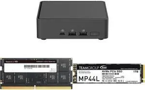 ASUS NUC 15 Pro RNUC15CRKU70000U Black Barebone System w/ Intel Ultra 7 255H CPU, Integrated - Intel Arc 140T Graphics ,US cord, Single Unit - Memory and Storage Sold Separately Team Elite 32GB 262-Pin DDR5 SO-DIMM DDR5 5600 (PC5 44800) Lap