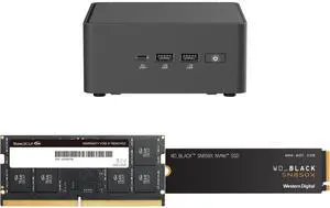 ASUS NUC 15 Pro RNUC15CRHU70000U Black Barebone System w/ Intel Ultra 7 255H CPU, Integrated - Intel Arc 140T Graphics ,US cord, Single Unit - Memory and Storage Sold Separately Team Elite 32GB 262-Pin DDR5 SO-DIMM DDR5 5600 (PC5 44800) Lap ASUS NUC 15 Pro RNUC15CRHU70000U Black Barebone System w/ Intel Ultra 7 255H CPU, Integrated - Intel Arc 140T Graphics ,US cord, Single Unit - Memory and Storage Sold Separately Team Elite 32GB 262-Pin DDR5 SO-DIMM DDR5 5600 (PC5 44800) Lap